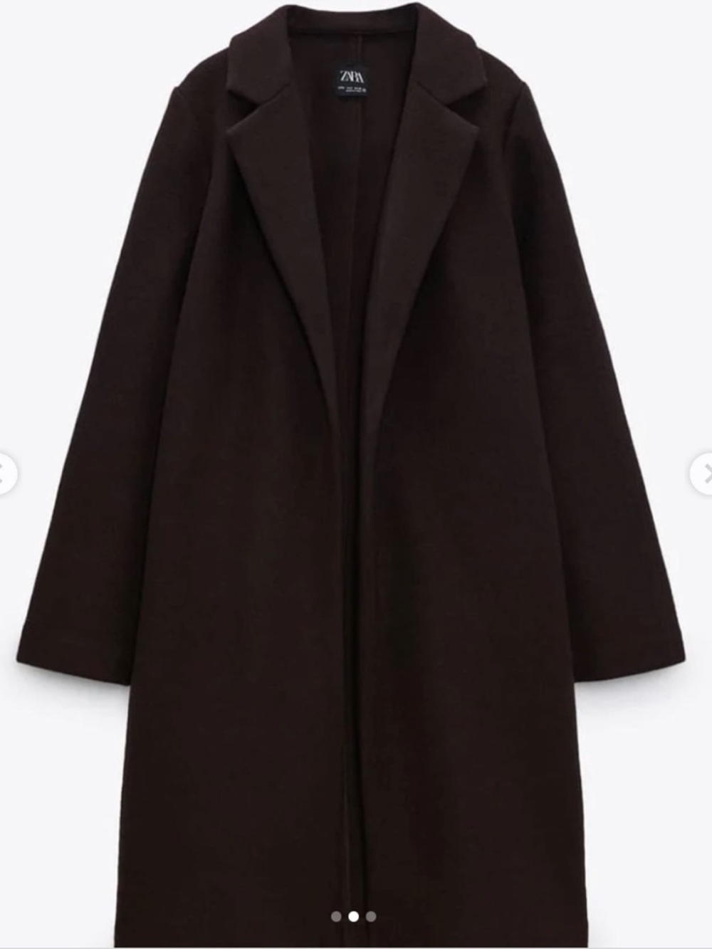 ZARA - Coat With Lapel Collar CHOCOLATE BROWN